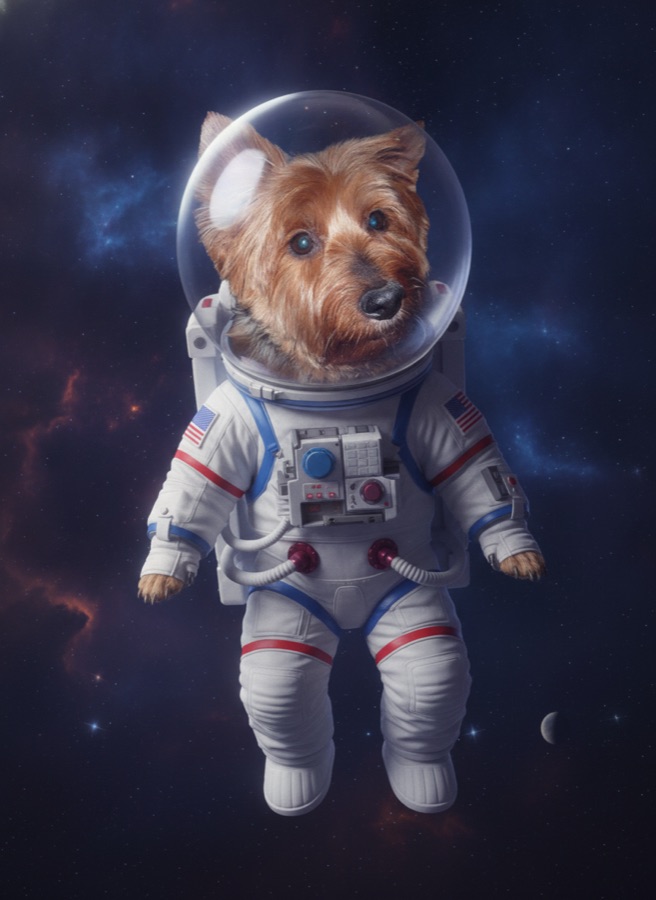 Pet as an astronaut