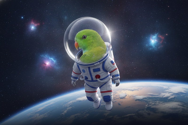 parrot astronaut